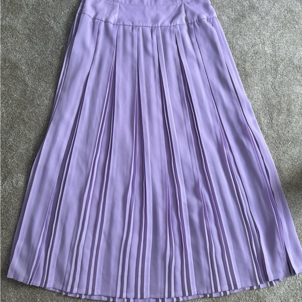 Purple Maxi Pleated A-Line Skirt